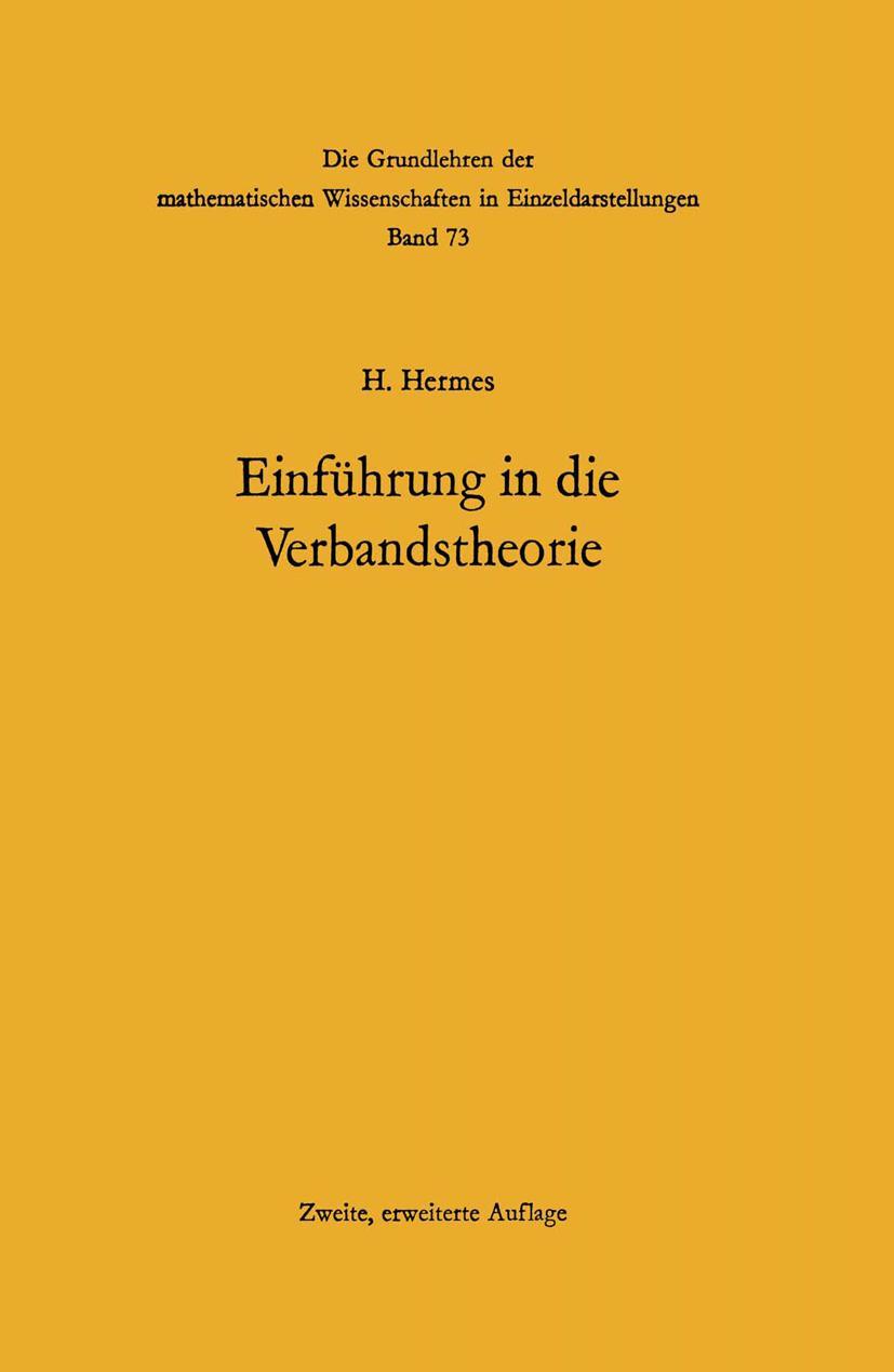 Cover: 9783642865251 | Einführung in die Verbandstheorie | Hans Hermes | Taschenbuch | xii