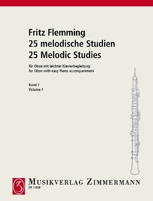 Cover: 9790010128306 | 25 melodische Studien 1 | Heft 1. Oboe und Klavier., Dt/engl/frz