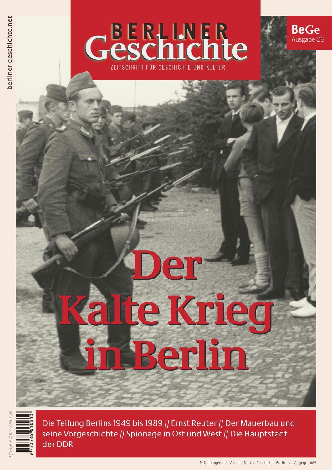 Cover: 9783962010812 | Berliner Geschichte - Zeitschrift für Geschichte und Kultur | V.