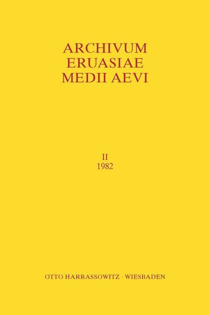 Cover: 9783447084864 | Archivum Eurasiae Medii Aevi II (1982) | Peter B Golden (u. a.) | Buch