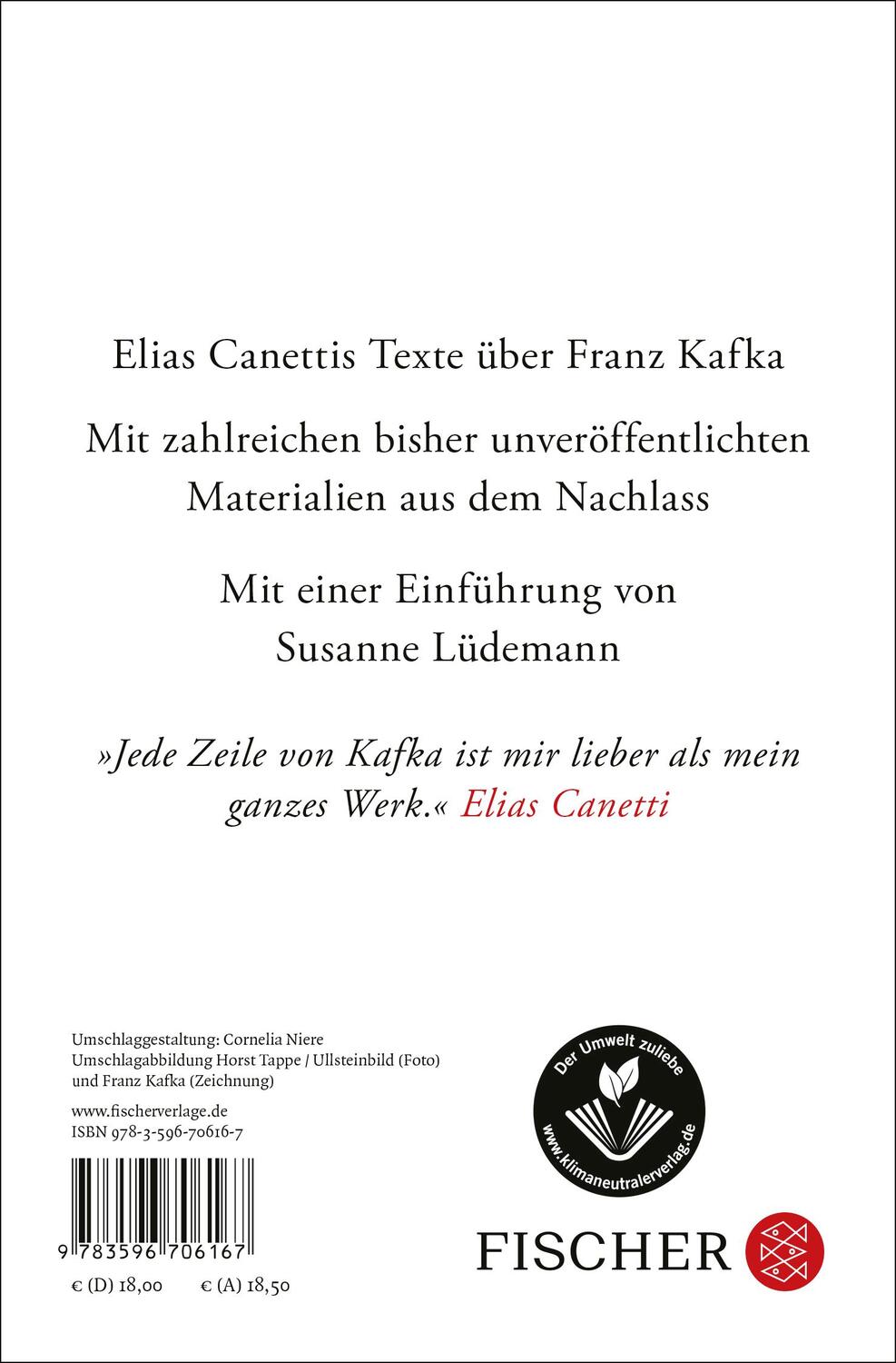 Rückseite: 9783596706167 | Prozesse. Über Franz Kafka | Elias Canetti | Taschenbuch | Deutsch