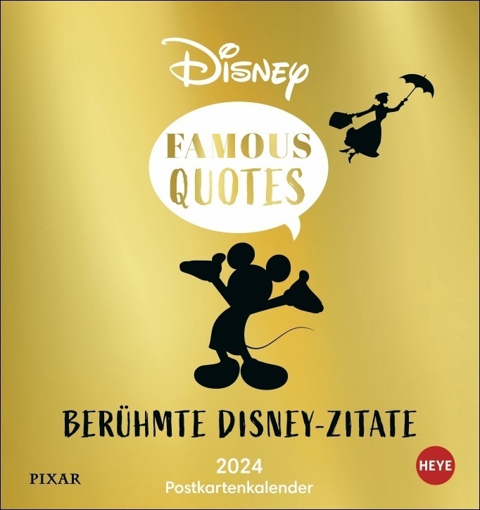Cover: 9783756404384 | Disney Typo Zitate Postkartenkalender 2024. Berühmte Sprüche aus...