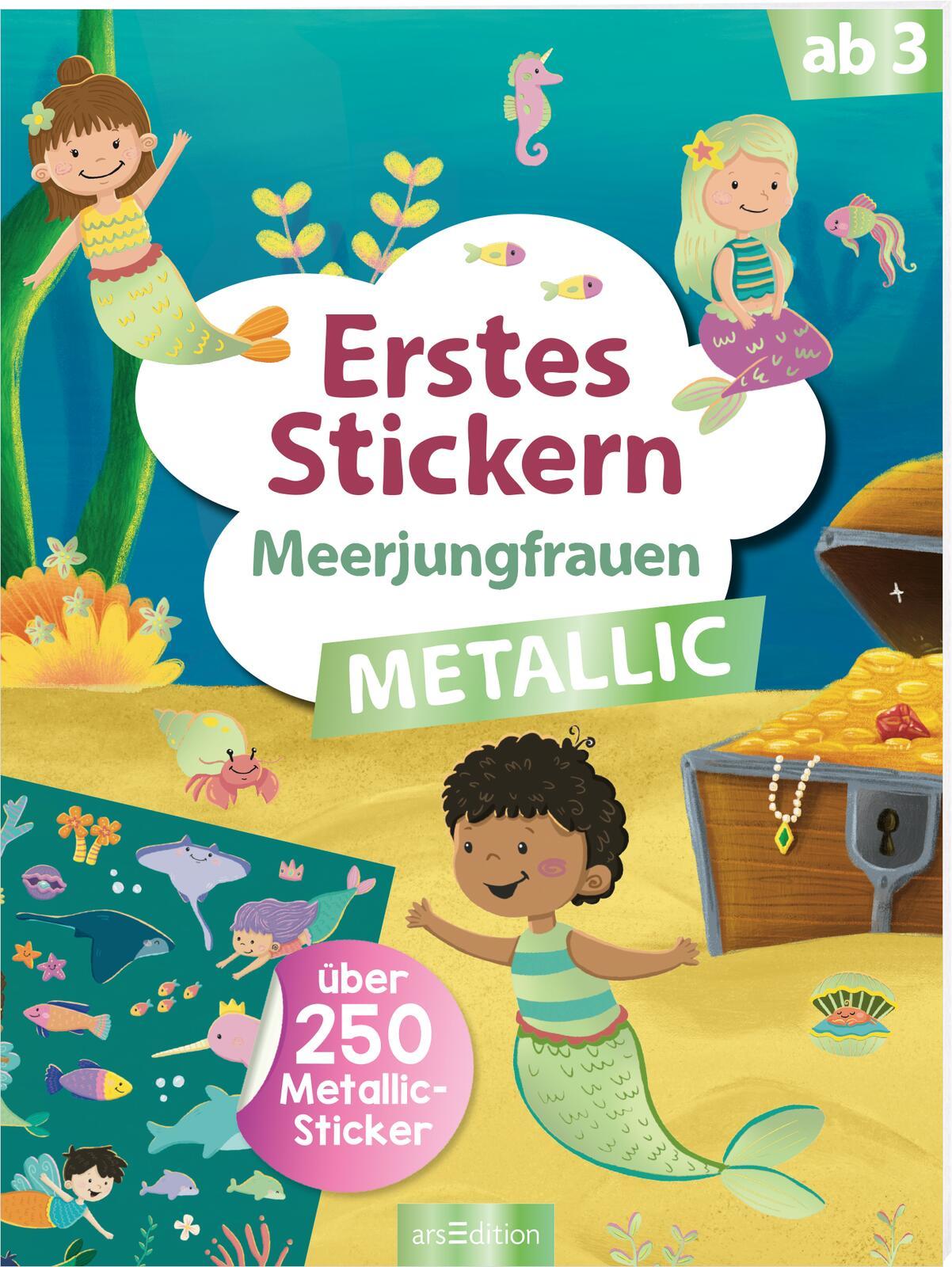 Cover: 9783845858364 | Erstes Stickern Metallic - Meerjungfrauen | Über 250 Metallic-Sticker