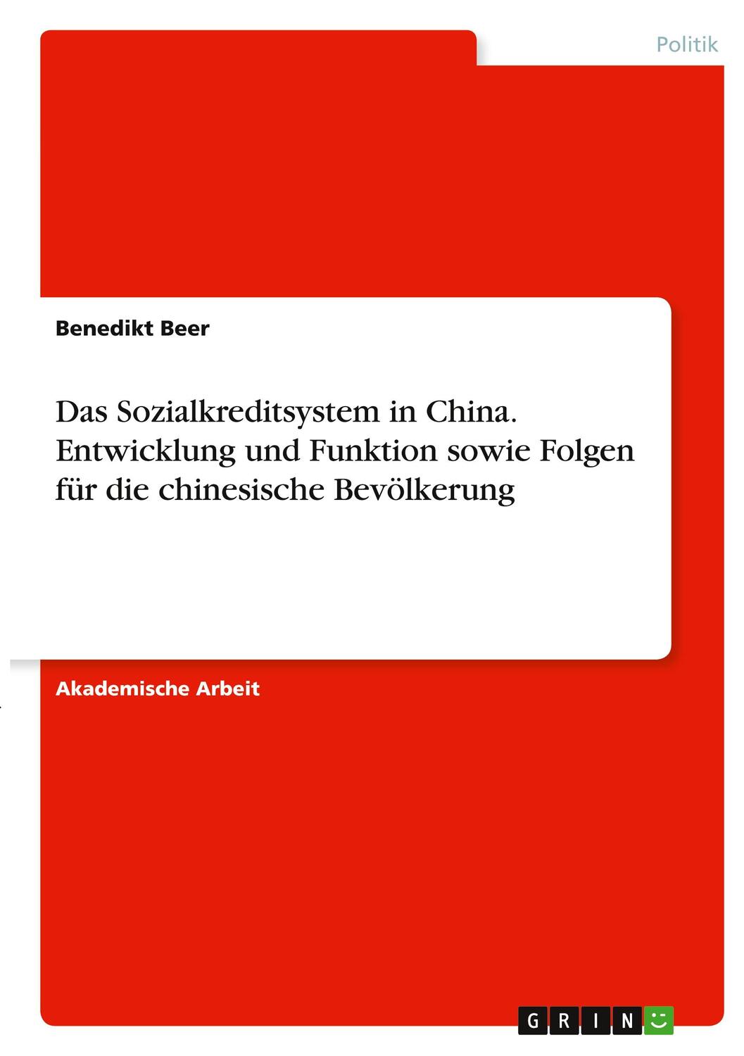 Cover: 9783346373939 | Das Sozialkreditsystem in China. Entwicklung und Funktion sowie...