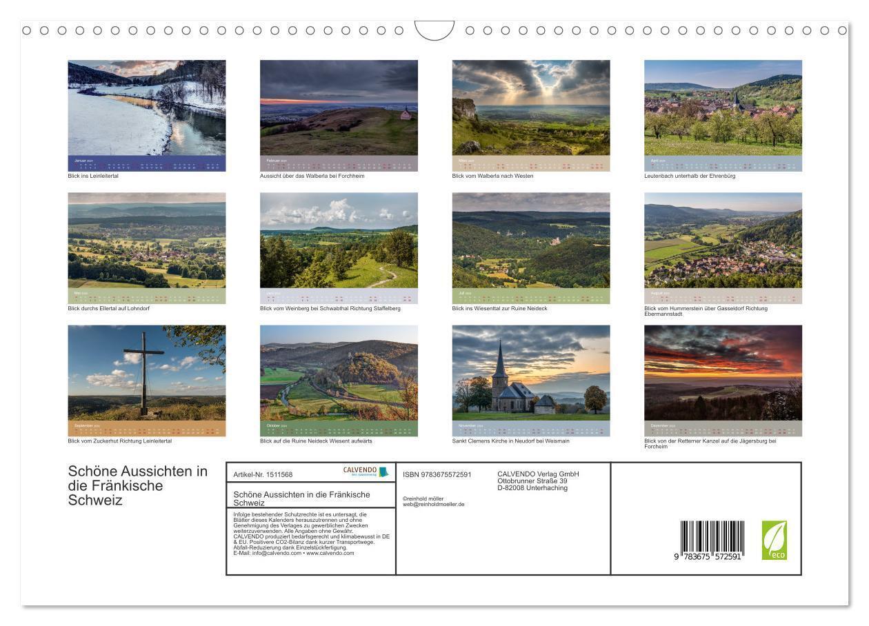 Bild: 9783675572591 | Schöne Aussichten in die Fränkische Schweiz (Wandkalender 2024 DIN...