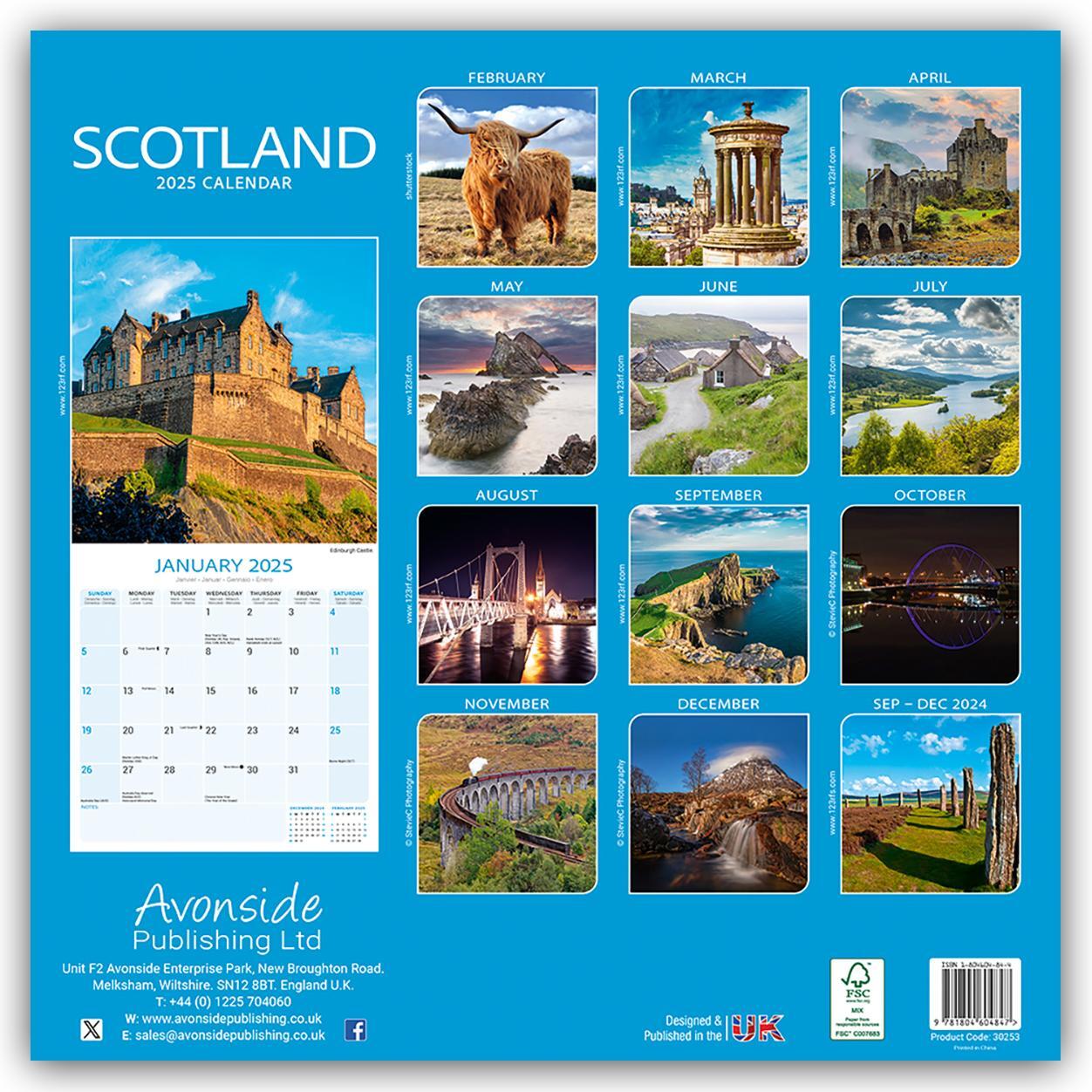 Rückseite: 9781804604847 | Scotland - Schottland 2025 - 16-Monatskalender | Ltd | Kalender | 2025