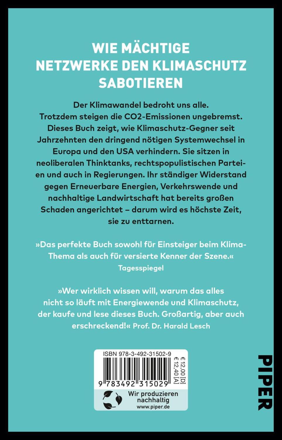 Rückseite: 9783492315029 | Die Klimaschmutzlobby | Susanne Götze (u. a.) | Taschenbuch | Deutsch