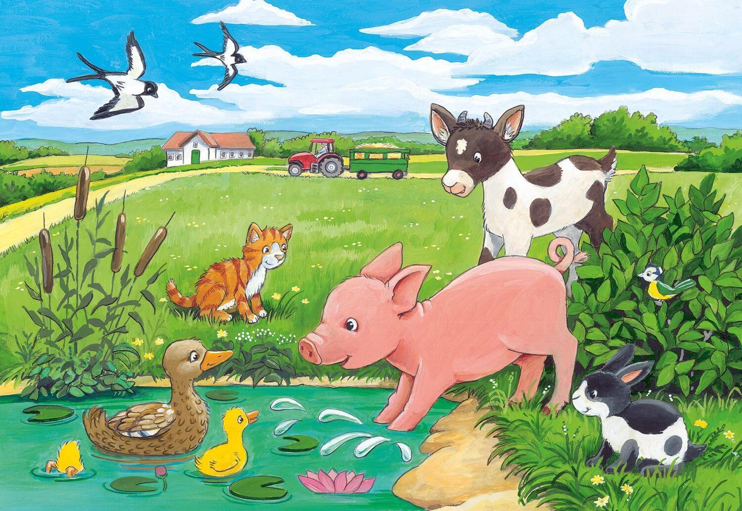 Bild: 4005556075829 | Tierkinder auf dem Land. Puzzle 2 x 12 Teile | Spiel | Deutsch | 2015