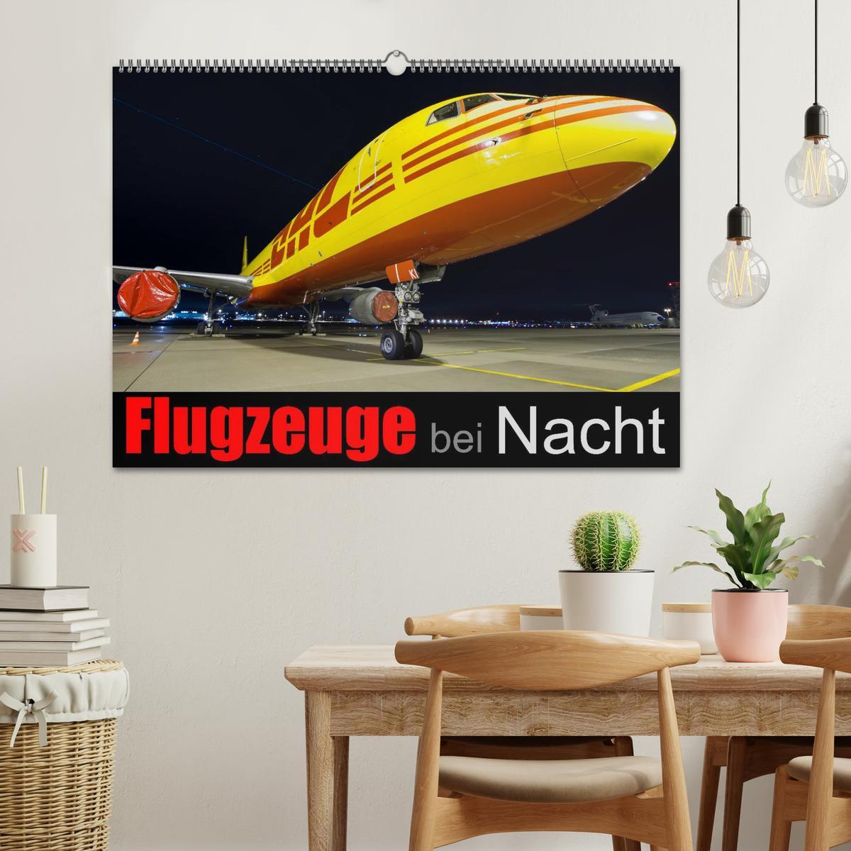 Bild: 9783435742073 | Flugzeuge bei Nacht (Wandkalender 2025 DIN A2 quer), CALVENDO...