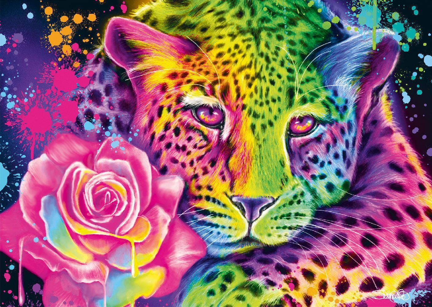 Bild: 4001504585143 | Neon Regenbogen-Leopard | Puzzle Sheena Pike 1.000 Teile | Spiel