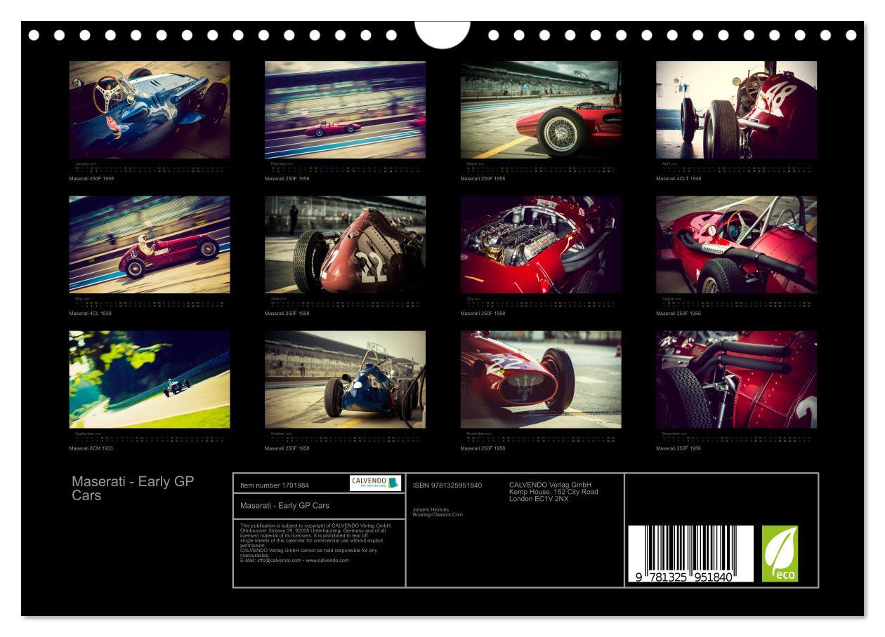 Bild: 9781325951840 | Maserati - Early GP Cars (Wall Calendar 2025 DIN A4 landscape),...