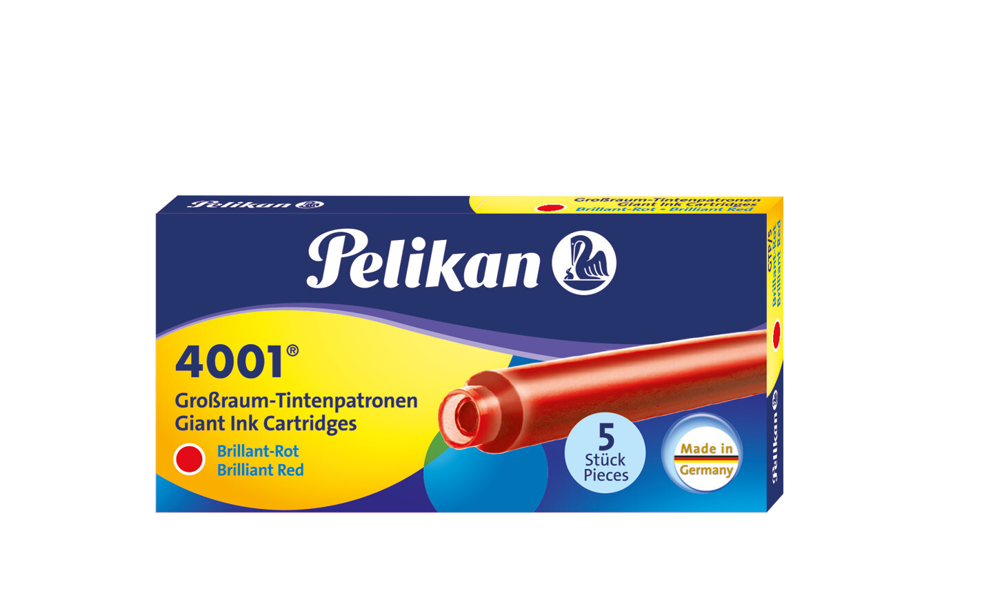 Cover: 4012700310620 | Pelikan Füllerpatronen 4001® Großraum, 5er Set Brillant-Rot | 310623