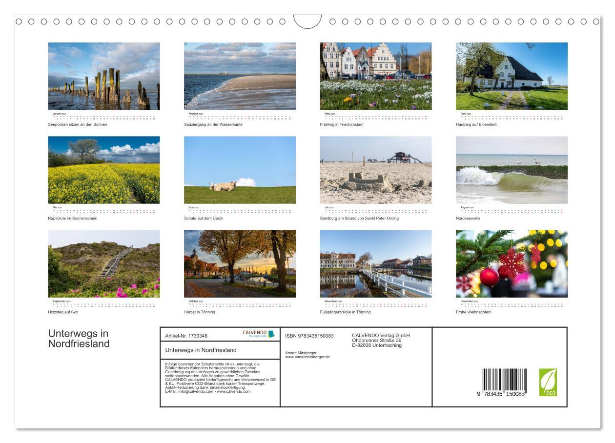 Bild: 9783435150083 | Unterwegs in Nordfriesland (Wandkalender 2025 DIN A3 quer),...