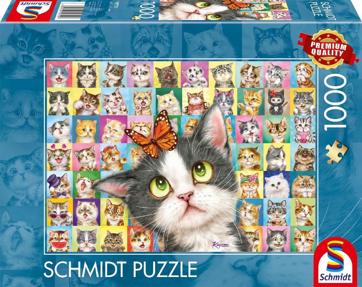 Cover: 4001504597597 | Katzen-Mimik | Puzzle Standard 1.000 Teile | Spiel | Schachtel | 59759