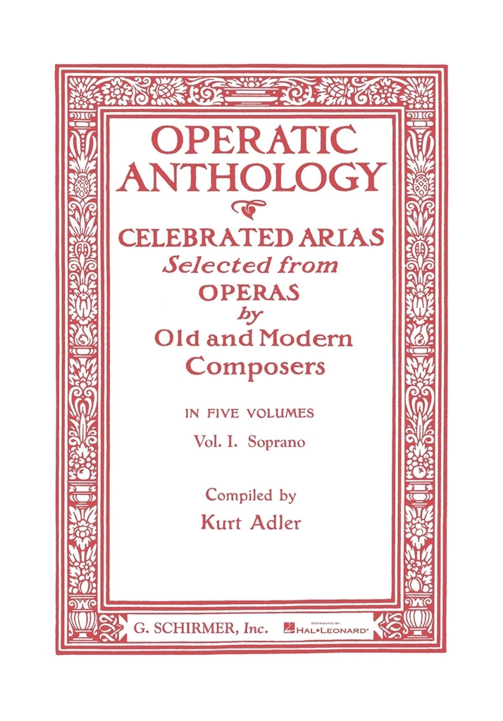 Cover: 73999258301 | Operatic Anthology - Volume 1 | Vocal Collection | G. Schirmer