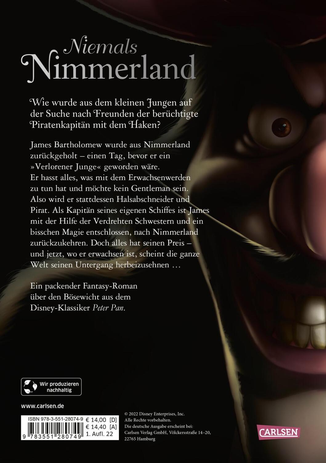 Rückseite: 9783551280749 | Disney Villains 9: Niemals Nimmerland | Walt Disney (u. a.) | Buch