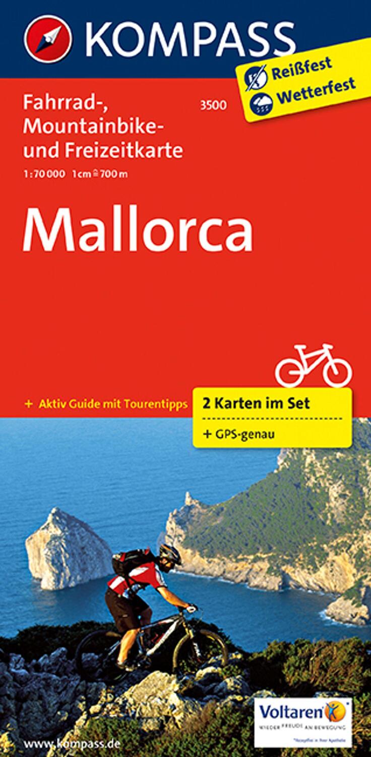 Cover: 9783850266840 | KOMPASS Fahrradkarte 3500 Mallorca (2 Karten im Set) 1:70.000 | 2016
