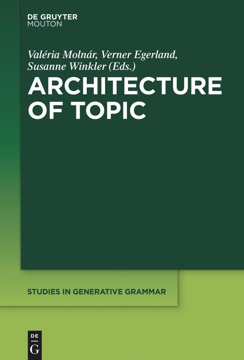 Cover: 9781501524967 | Architecture of Topic | Valéria Molnár (u. a.) | Taschenbuch | ISSN
