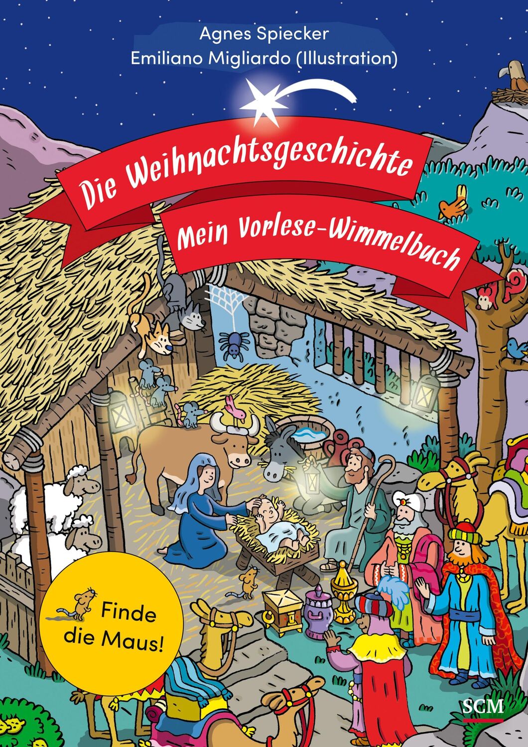 Cover: 9783417289220 | Die Weihnachtsgeschichte - Mein Vorlese-Wimmelbuch | Finde die Maus!