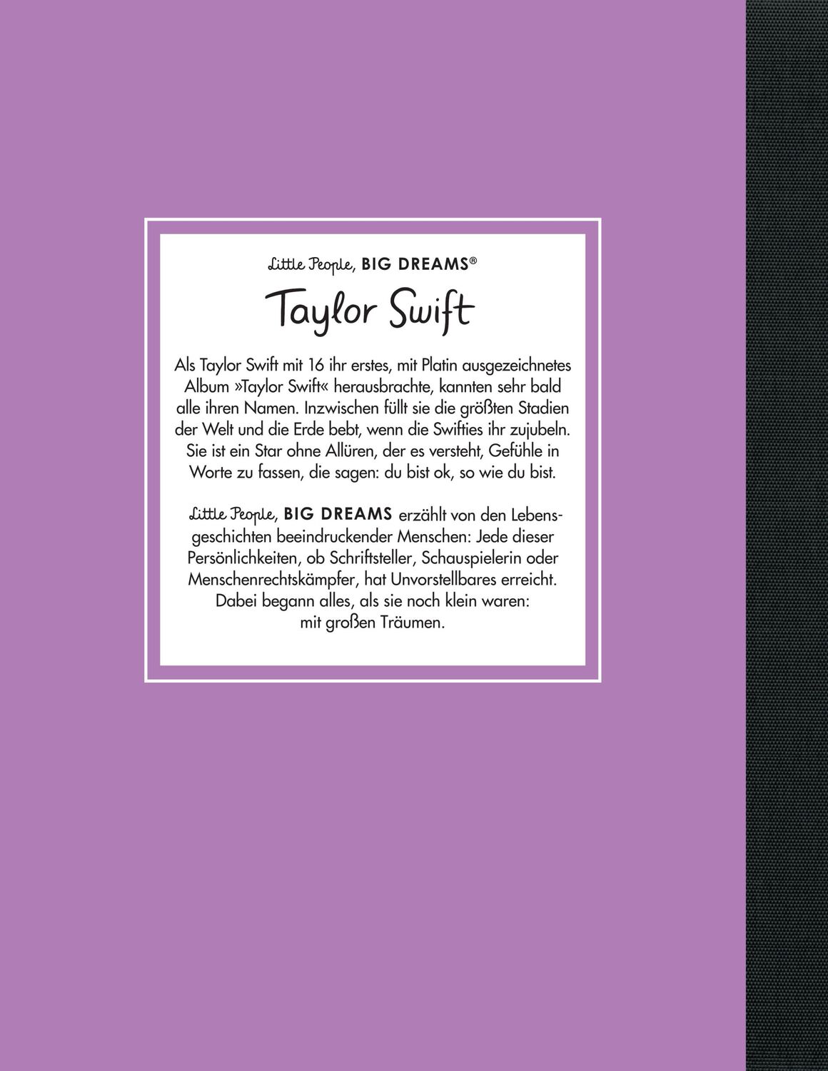 Rückseite: 9783458644590 | Taylor Swift | María Isabel Sánchez Vegara | Buch | 32 S. | Deutsch