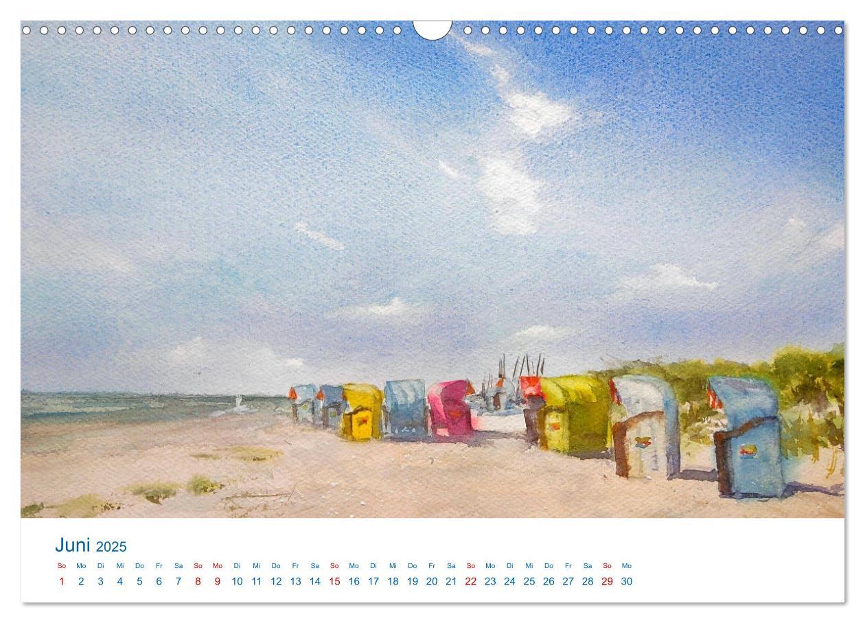 Bild: 9783457146668 | Föhr - Aquarelle (Wandkalender 2025 DIN A3 quer), CALVENDO...