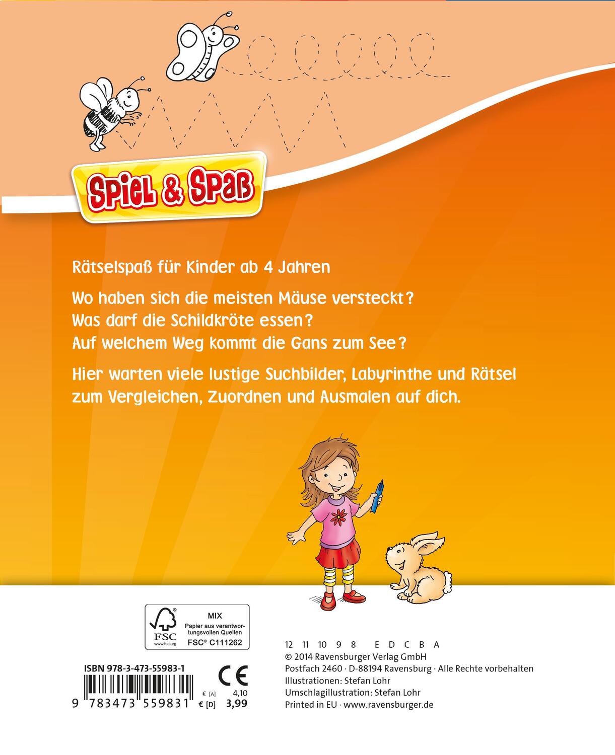 Rückseite: 9783473559831 | Kindergarten-Rätselspaß für unterwegs | Stefan Lohr | Taschenbuch