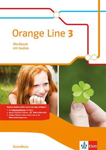 Cover: 9783125483835 | Orange Line 3 Grundkurs. Workbook mit Audios Klasse 7 | Frank Haß