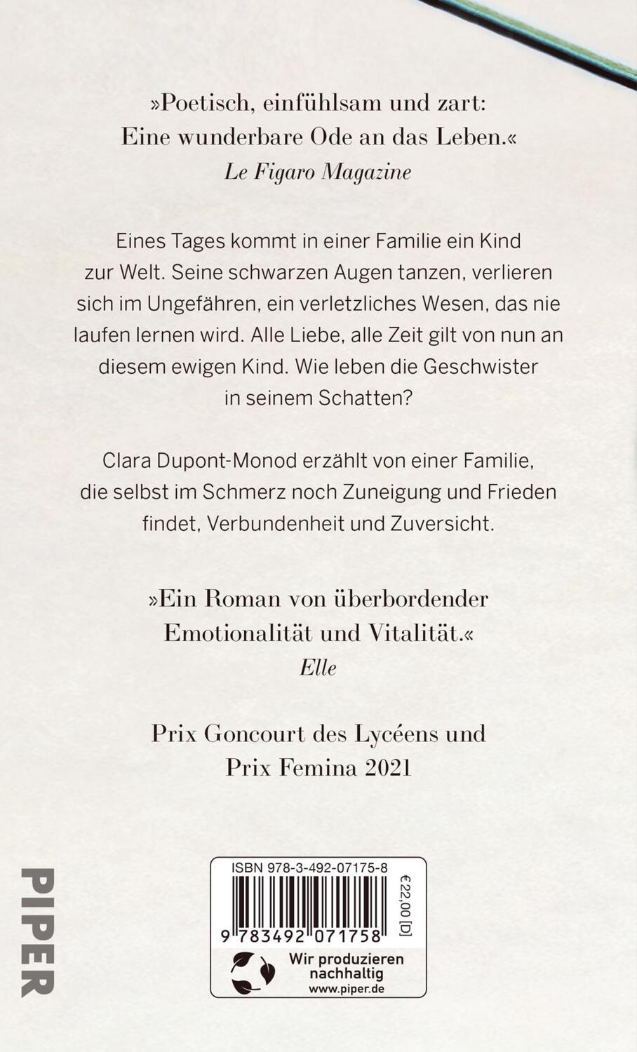 Rückseite: 9783492071758 | Brüderchen | Clara Dupont-Monod | Buch | 174 S. | Deutsch | 2023
