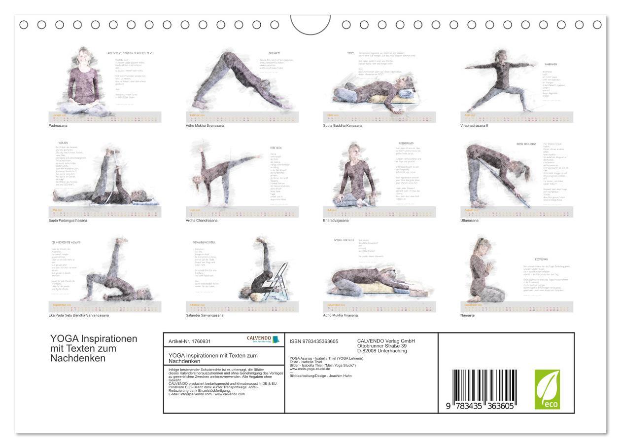 Bild: 9783435363605 | YOGA Inspirationen mit Texten zum Nachdenken (Wandkalender 2025 DIN...