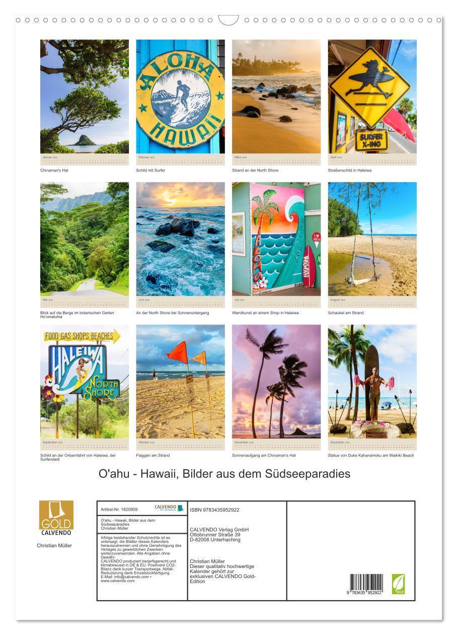 Bild: 9783435952922 | O'ahu - Hawaii, Bilder aus dem Südseeparadies (Wandkalender 2025...