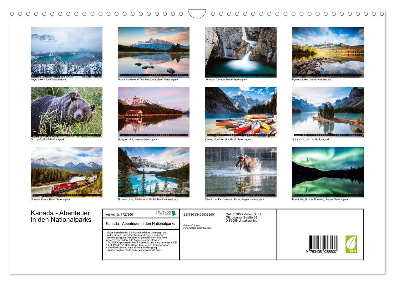 Bild: 9783435038800 | Kanada - Abenteuer in den Nationalparks (Wandkalender 2025 DIN A3...