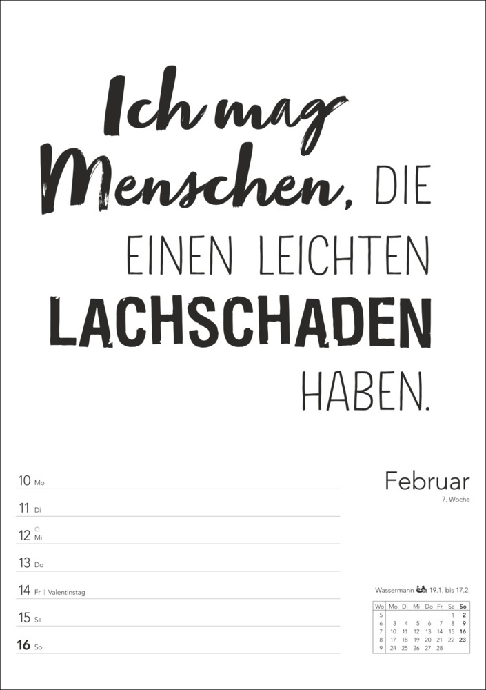 Bild: 9783840034626 | Typo-Sprüche-Kalender s/w Wochenplaner 2025 - mit 53 witzigen Sprüchen