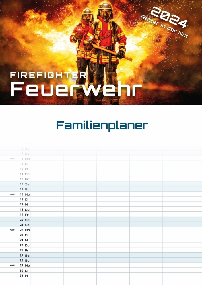 Cover: 9783986732509 | FIREFIGHTER - Retter in der Not - Feuerwehr - 2024 - Kalender DIN...
