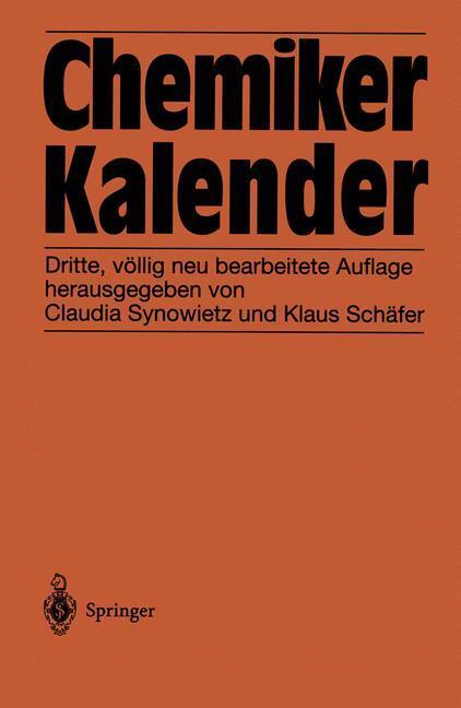 Cover: 9783642617355 | Chemiker-Kalender | K. Schäfer (u. a.) | Taschenbuch | Paperback