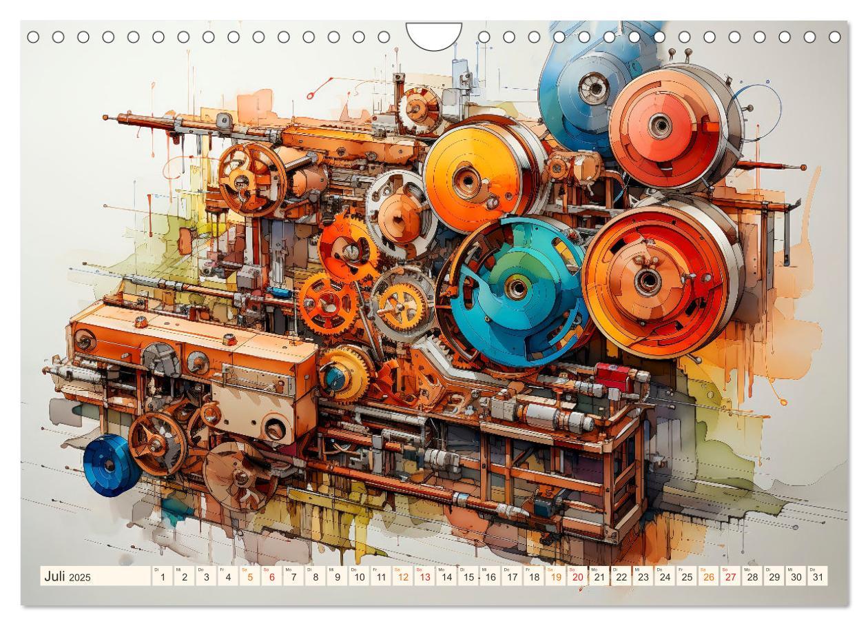 Bild: 9783383851957 | Maschinen Zukunft Kunst (Wandkalender 2025 DIN A4 quer), CALVENDO...