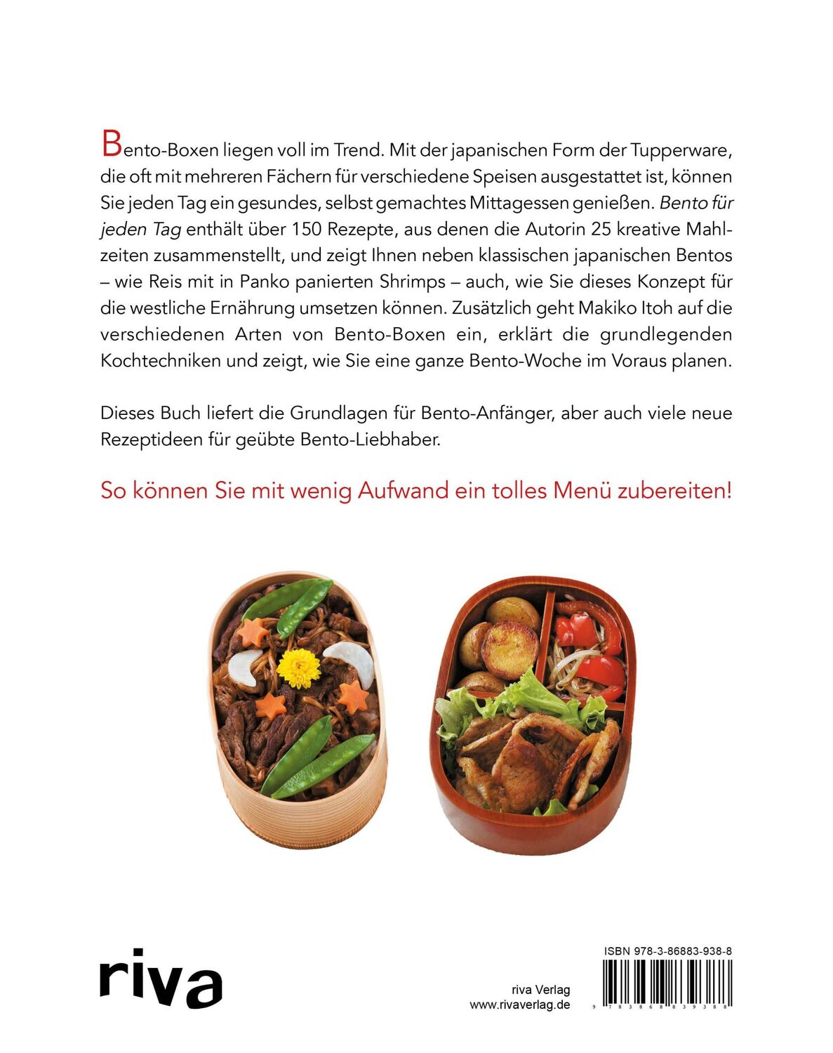 Rückseite: 9783868839388 | Bento für jeden Tag | Makiko Itoh | Taschenbuch | 128 S. | Deutsch