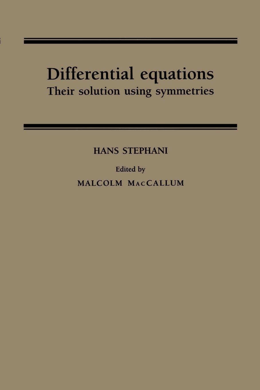 Cover: 9780521366892 | Differential Equations | Their Solution Using Symmetries | Stephani
