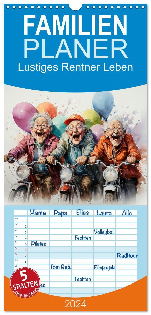 Cover: 9783383680564 | Familienplaner 2024 - Lustiges Rentner Leben mit 5 Spalten...
