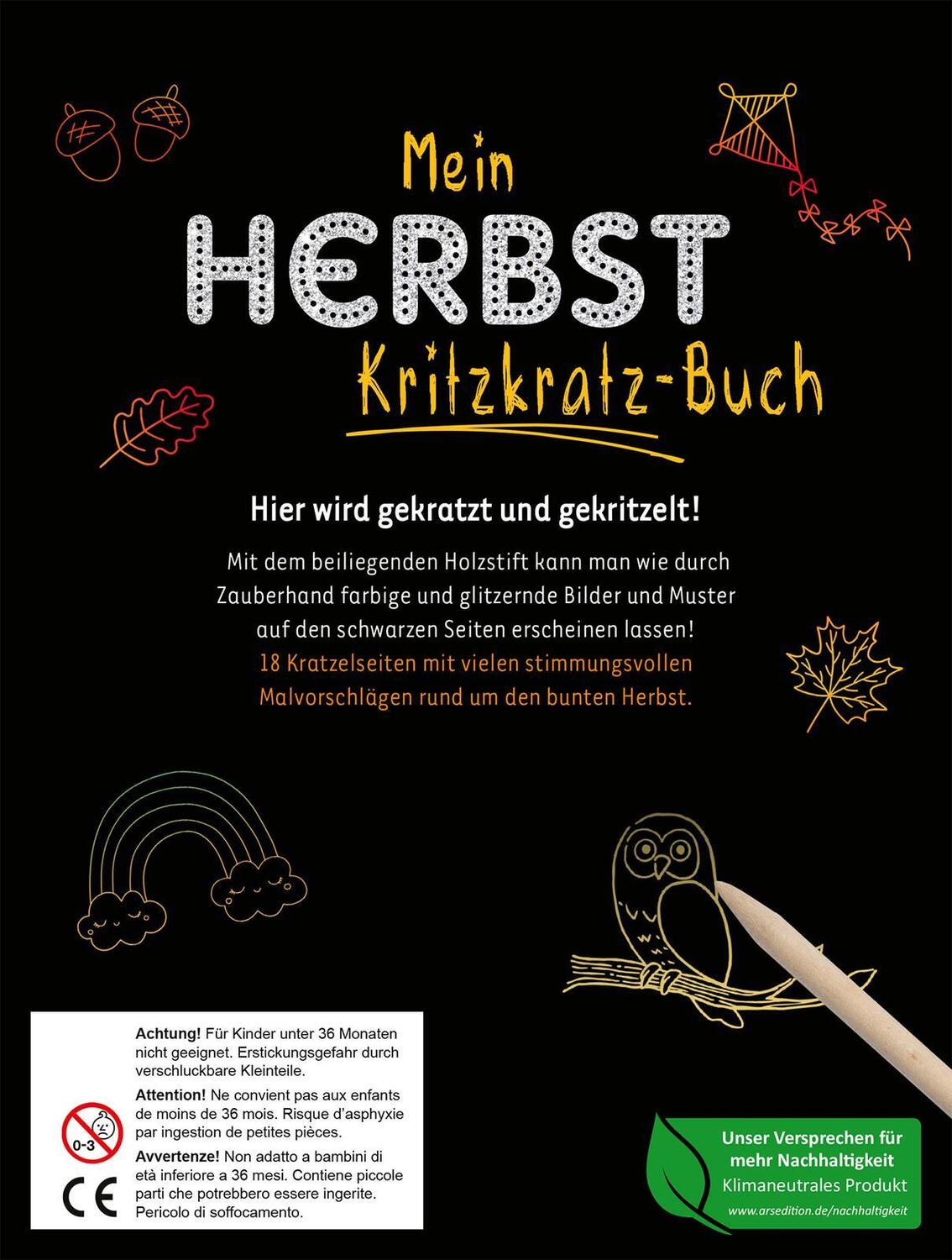 Rückseite: 9783845859897 | Mein Herbst-Kritzkratz-Buch | Mit überraschenden Kratz-Effekten | Buch