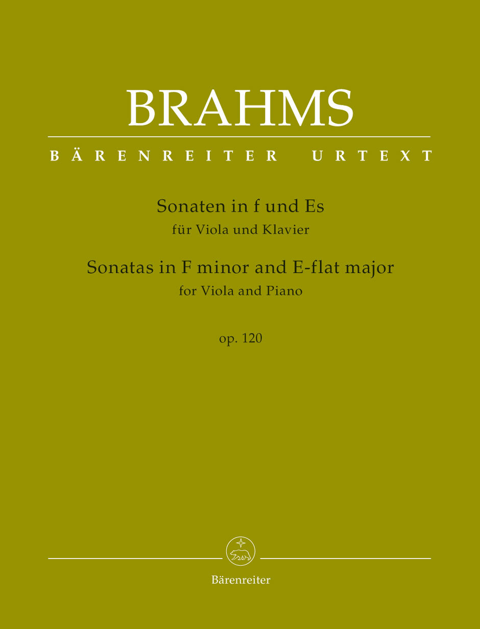 Cover: 9790006544455 | Sonatas In F Minor And E-Flat For Viola | for Viola and Piano | Brahms