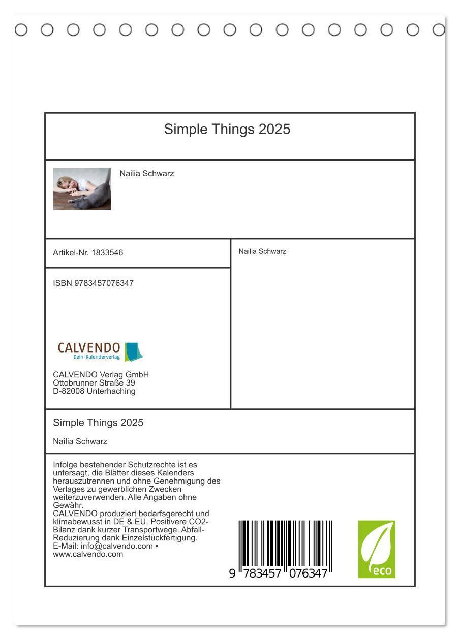 Bild: 9783457076347 | Simple Things 2025 (Tischkalender 2025 DIN A5 hoch), CALVENDO...