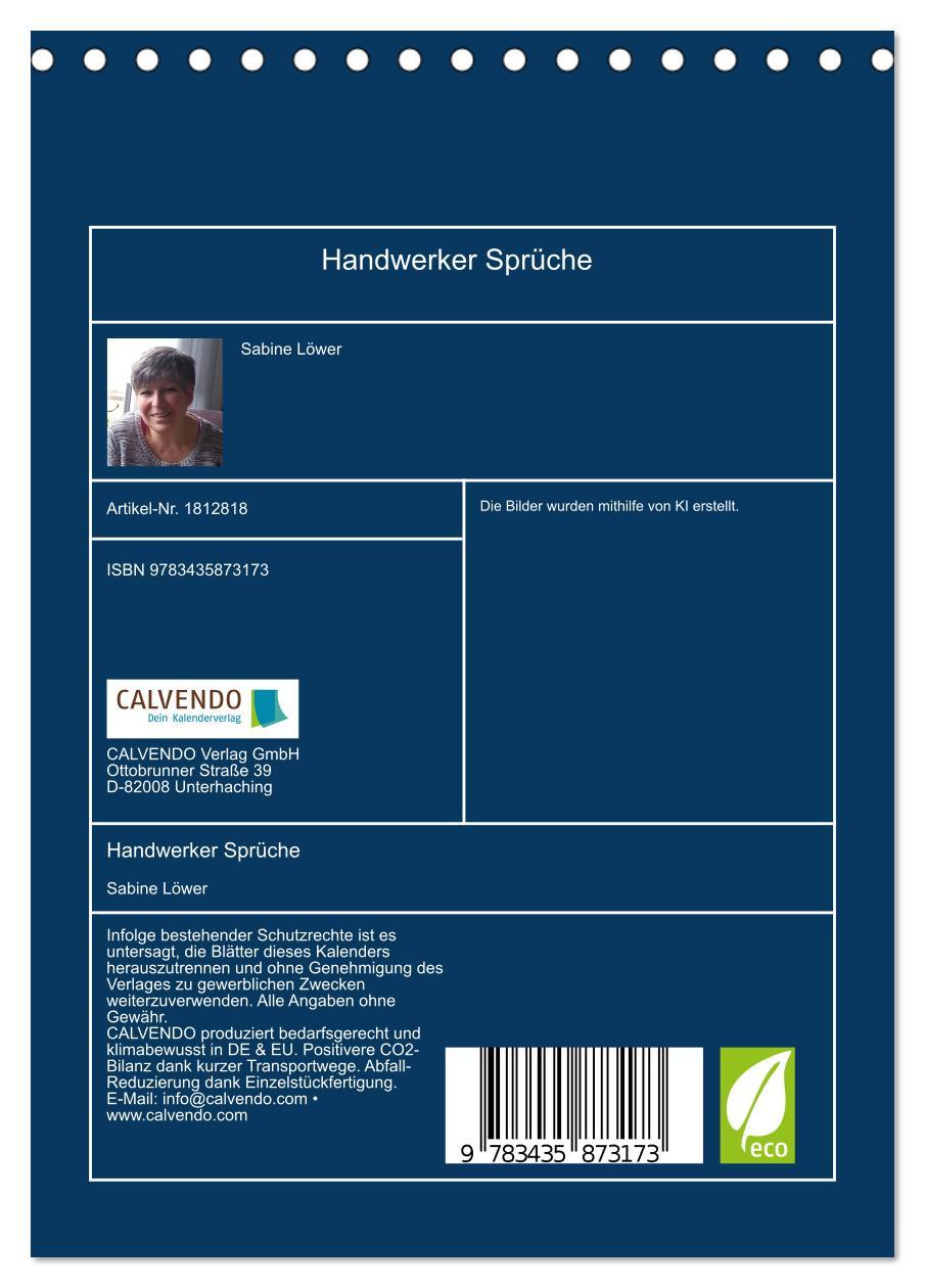 Bild: 9783435873173 | Handwerker Sprüche (Tischkalender 2025 DIN A5 hoch), CALVENDO...