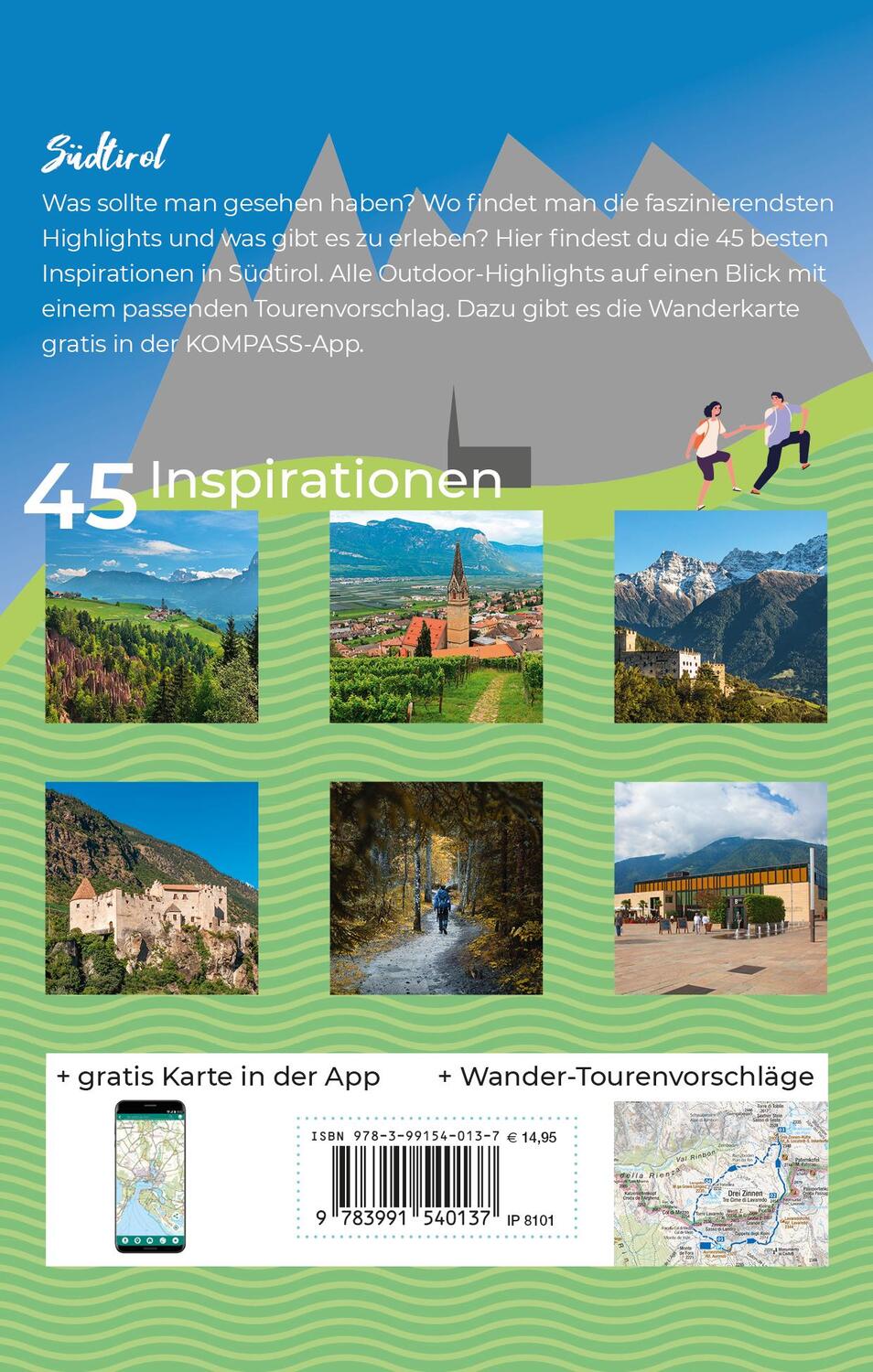 Rückseite: 9783991540137 | KOMPASS Inspiration Südtirol | 45 Natur- und Wanderhighlights | Buch