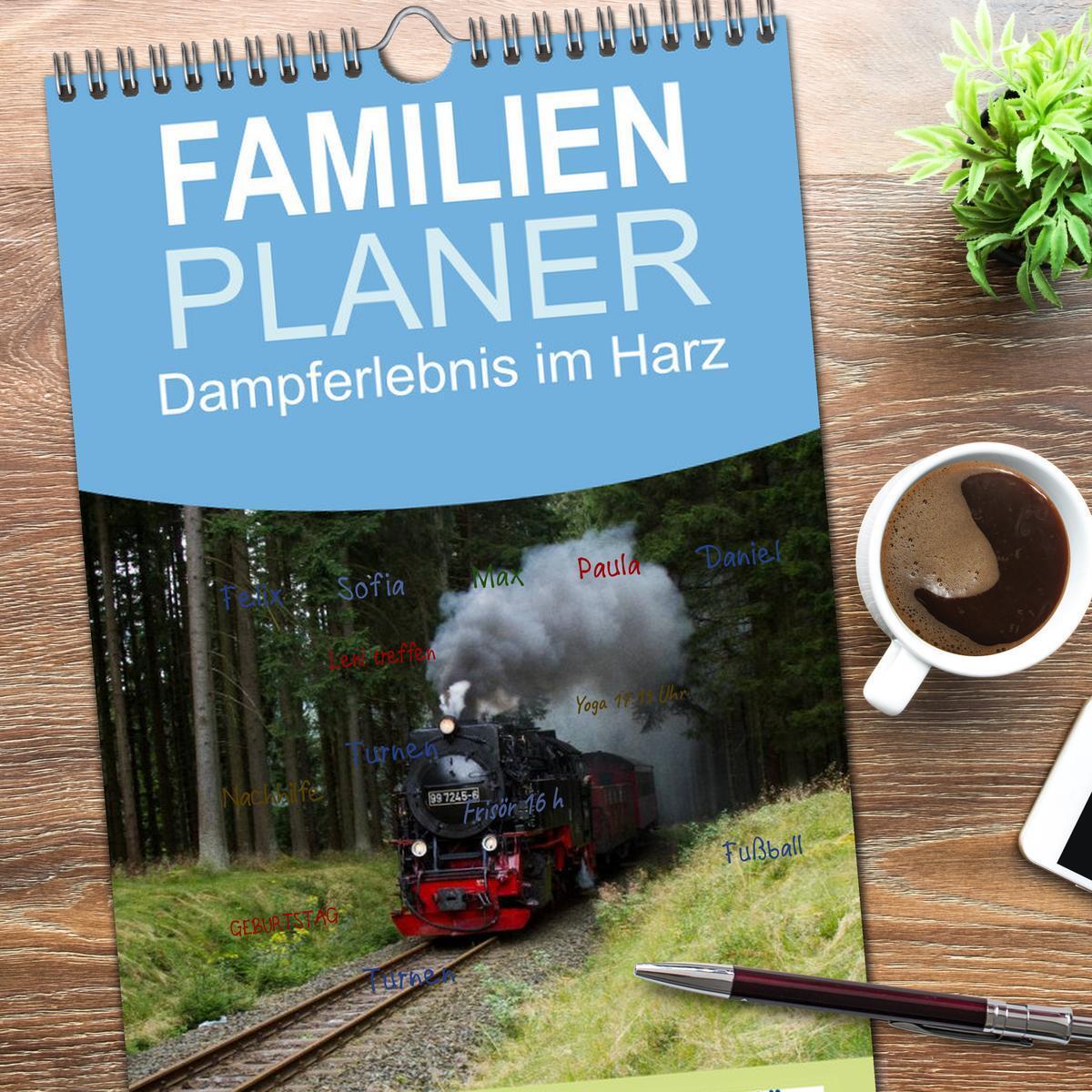 Bild: 9783457121948 | Familienplaner 2025 - Dampferlebnis im Harz mit 5 Spalten...