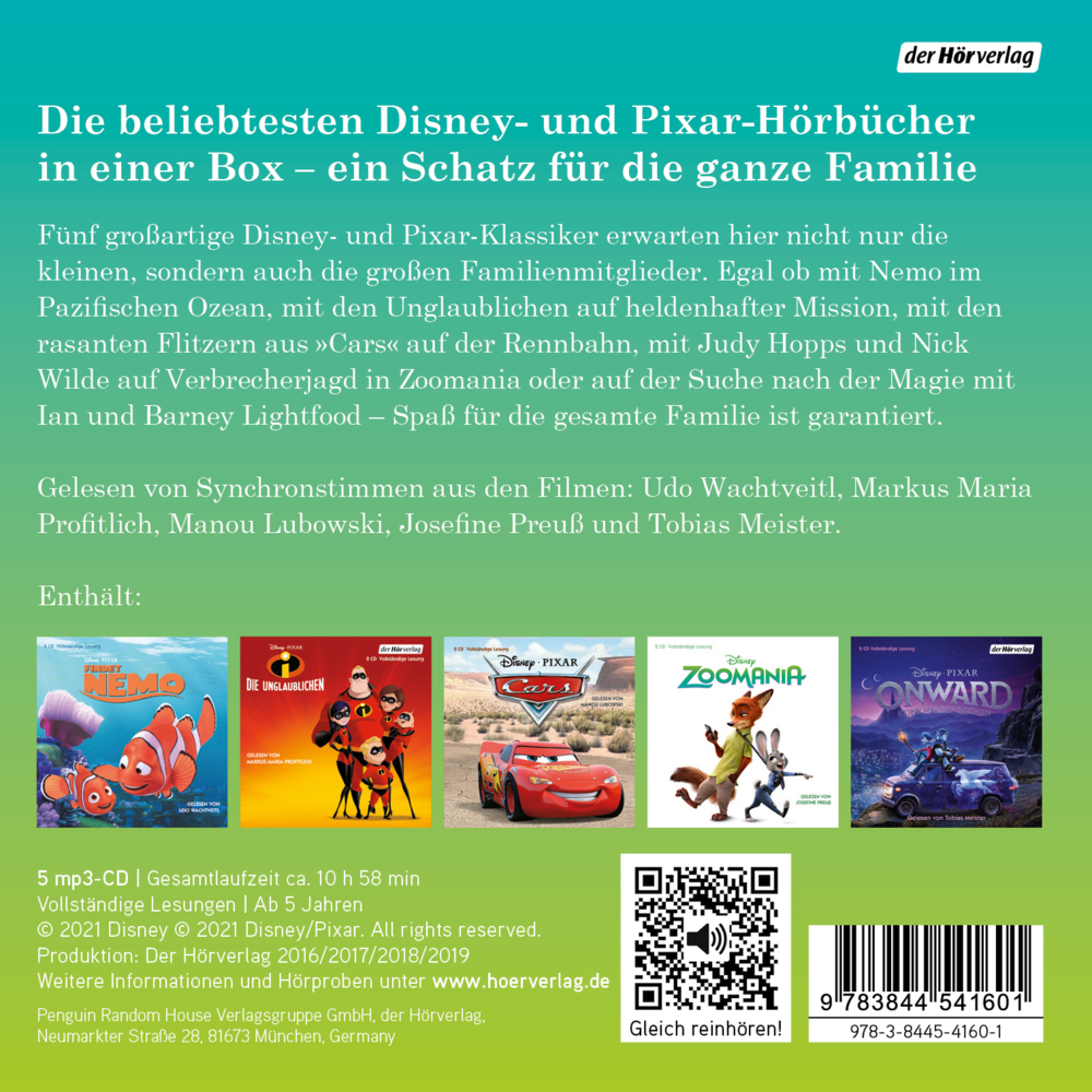 Bild: 9783844541601 | Der große Disney-Familienschatz, 5 Audio-CD, 5 MP3 | Albrecht (u. a.)