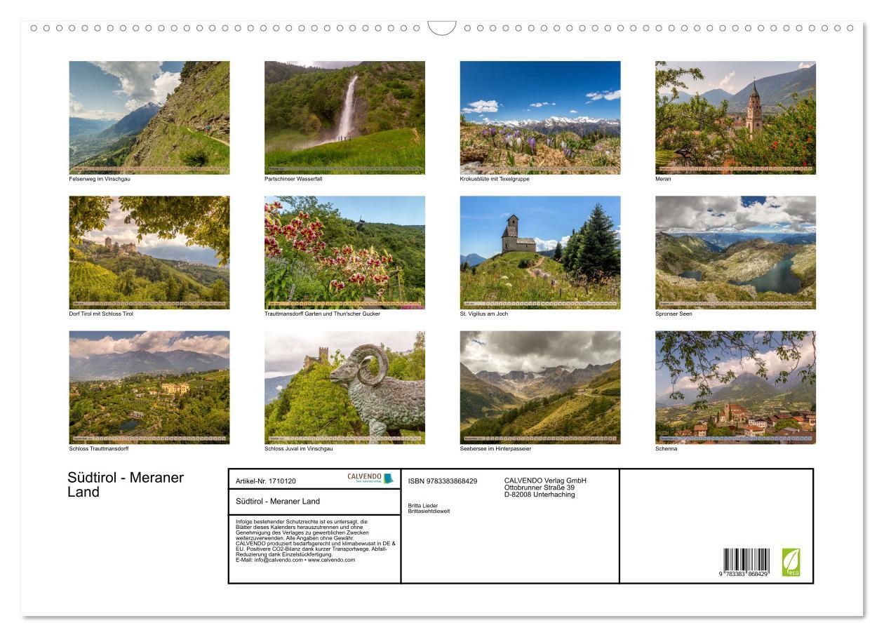 Bild: 9783383868429 | Südtirol - Meraner Land (Wandkalender 2025 DIN A2 quer), CALVENDO...