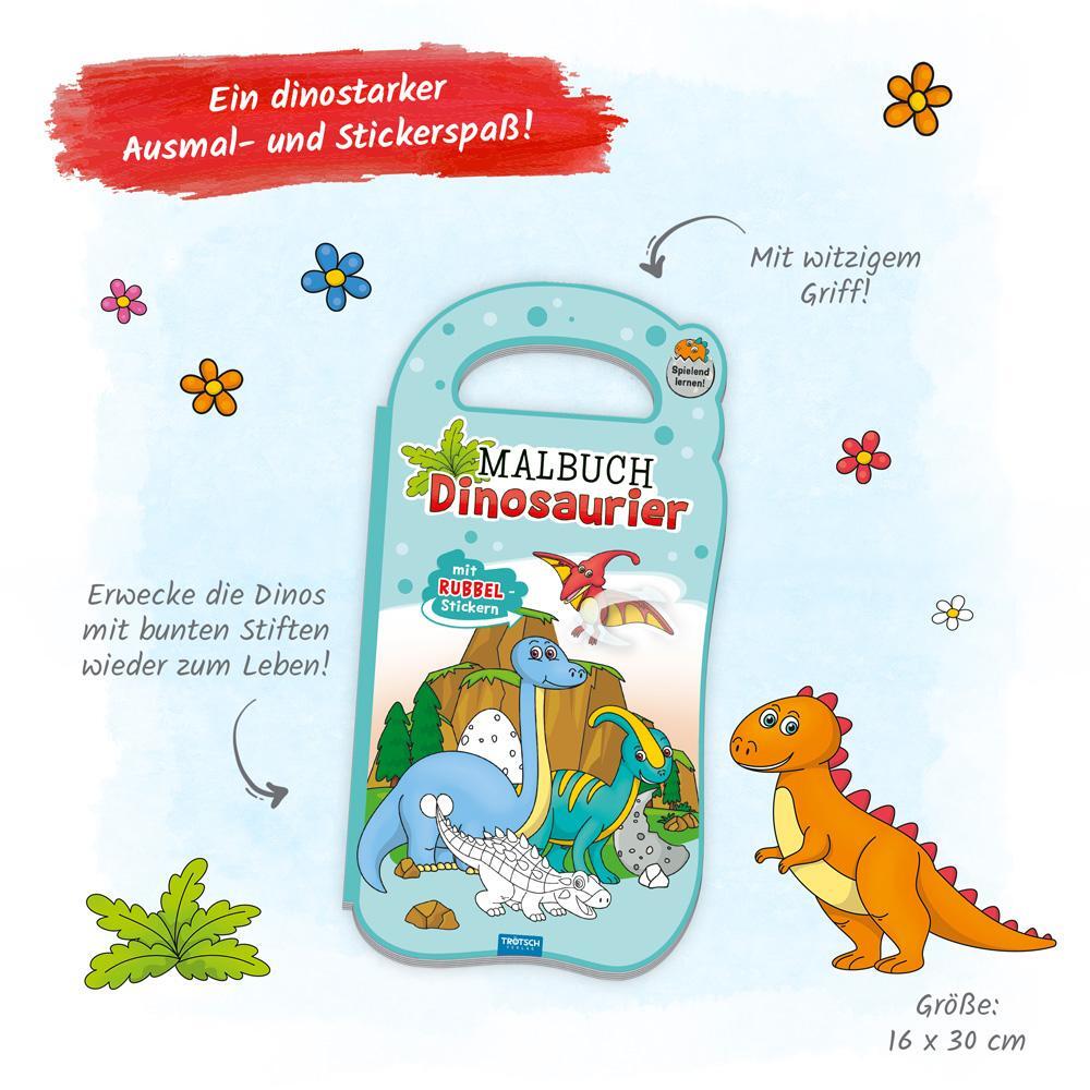 Bild: 9783965528123 | Trötsch Malbuch mit Rubbelstickern Dinosaurier | Trötsch Verlag | Buch