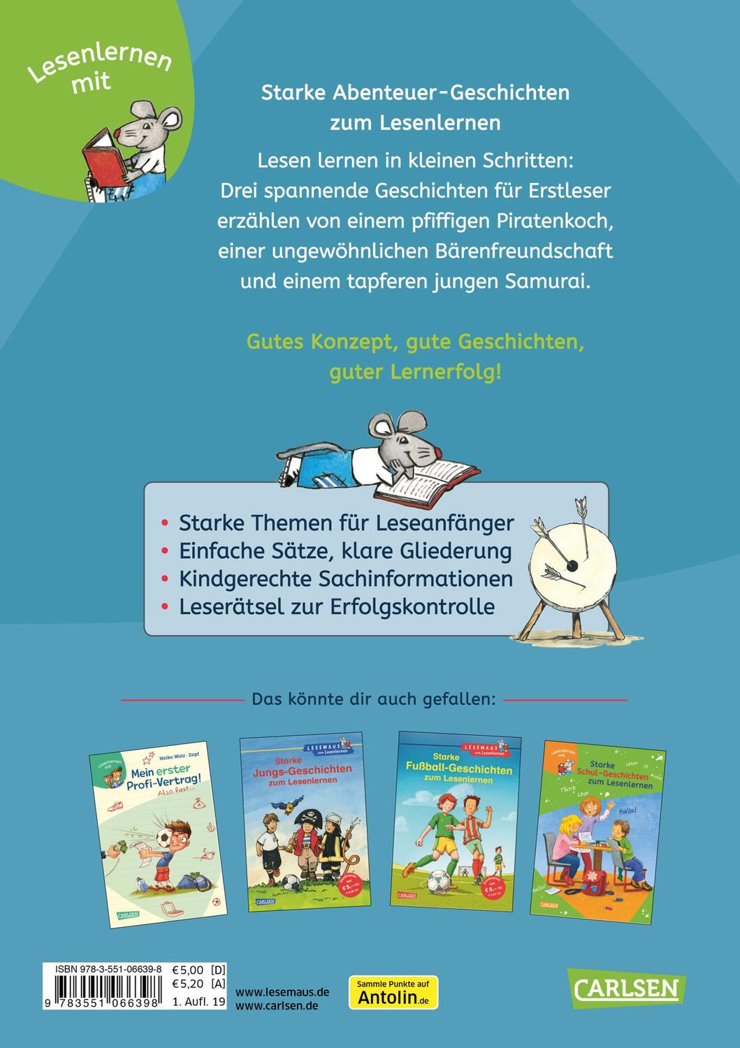 Rückseite: 9783551066398 | Starke Abenteuer-Geschichten zum Lesenlernen | Neubauer (u. a.) | Buch