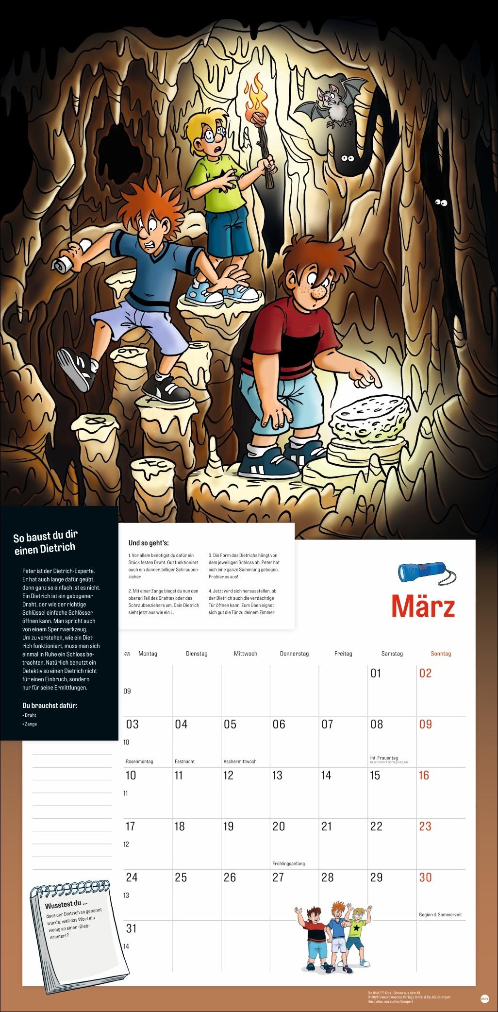 Bild: 9783756409037 | Die drei ??? Kids Broschurkalender 2025 | Kalender | 28 S. | Deutsch