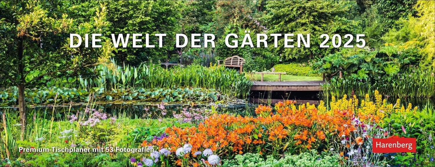 Cover: 9783840034657 | Die Welt der Gärten Premium-Tischplaner 2025 - Wochenkalender mit...